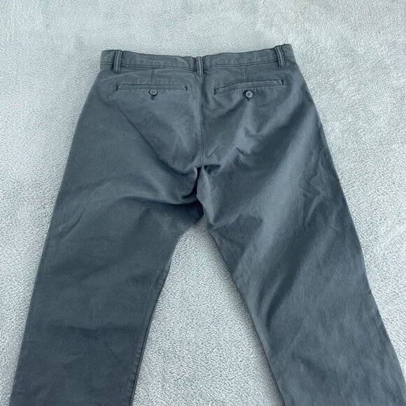 Lands End Mens Canvas Straight Leg Pants 34W 32L Dark Gray 5217 - Picture 2 of 11